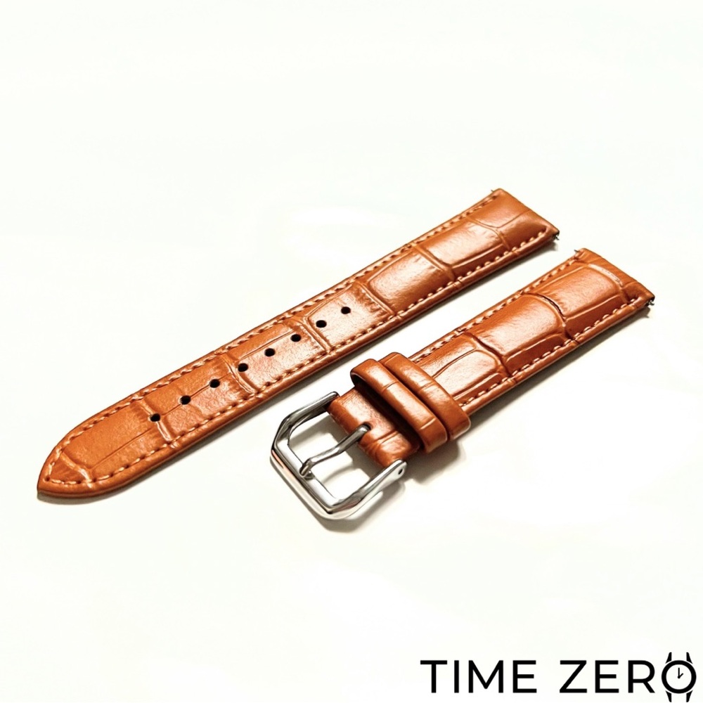 New Light Brown Genuine Leather Croc. Watch Strap (The Heritage Collection)